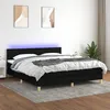 Image de Sommier À Lattes De Lit Avec Matelas Led Noir 180x200 Cm Tissu Vidaxl