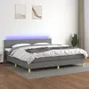 Image de Sommier À Lattes De Lit Et Matelas Et Led Gris Foncé 200x200 Cm Vidaxl