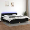 Image de Sommier À Lattes De Lit Et Matelas Et Led Noir 200x200 Cm Tissu Vidaxl