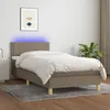 Image de Sommier À Lattes De Lit Avec Matelas Led Taupe 90x200 Cm Tissu Vidaxl