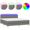 Image de Sommier À Lattes De Lit Et Matelas Et Led Gris Foncé 180x200 Cm Vidaxl