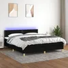 Image de Sommier À Lattes De Lit Avec Matelas Led Noir 180x200 Cm Tissu Vidaxl