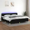 Image de Sommier À Lattes De Lit Et Matelas Et Led Noir 200x200 Cm Tissu Vidaxl