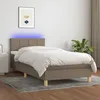 Image de Sommier À Lattes De Lit Avec Matelas Led Taupe 100x200 Cm Tissu Vidaxl