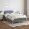 Image de Sommier À Lattes De Lit Et Matelas Et Led Gris Foncé 120x200 Cm Vidaxl