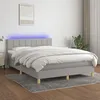 Image de Sommier À Lattes De Lit Et Matelas Et Led Gris Clair 140x190 Cm Vidaxl
