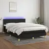 Image de Sommier À Lattes De Lit Avec Matelas Led Noir 140x190 Cm Tissu Vidaxl