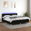 Image de Sommier À Lattes De Lit Avec Matelas Led Noir 180x200 Cm Tissu Vidaxl