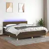 Image de Sommier À Lattes De Lit Matelas Et Led Marron Foncé 180x200cm Vidaxl
