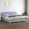 Image de Sommier À Lattes De Lit Matelas Led Gris Clair 200x200 Cm Tissu Vidaxl