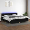 Image de Sommier À Lattes De Lit Et Matelas Et Led Noir 200x200 Cm Tissu Vidaxl