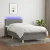 Image de Sommier À Lattes De Lit Avec Matelas Et Led Gris Foncé 80x200cm Vidaxl