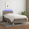 Image de Sommier À Lattes De Lit Avec Matelas Led Taupe 80x200 Cm Tissu Vidaxl