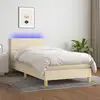 Image de Sommier À Lattes De Lit Avec Matelas Led Crème 80x200 Cm Tissu Vidaxl