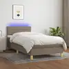 Image de Sommier À Lattes De Lit Avec Matelas Led Taupe 100x200 Cm Tissu Vidaxl