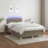 Image de Sommier À Lattes De Lit Avec Matelas Led Taupe 120x200 Cm Tissu Vidaxl