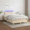Image de Sommier À Lattes De Lit Avec Matelas Led Crème 120x200 Cm Tissu Vidaxl