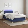 Image de Sommier À Lattes De Lit Avec Matelas Led Bleu 120x200 Cm Tissu Vidaxl