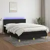 Image de Sommier À Lattes De Lit Avec Matelas Led Noir 140x190 Cm Tissu Vidaxl