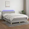 Image de Sommier À Lattes De Lit Et Matelas Et Led Gris Clair 140x200 Cm Vidaxl