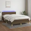 Image de Sommier À Lattes De Lit Matelas Et Led Marron Foncé 140x200 Cm Vidaxl