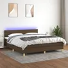 Image de Sommier À Lattes De Lit Matelas Et Led Marron Foncé 180x200cm Vidaxl