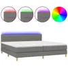 Image de Sommier À Lattes De Lit Et Matelas Et Led Gris Foncé 200x200 Cm Vidaxl