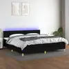 Image de Sommier À Lattes De Lit Et Matelas Et Led Noir 200x200 Cm Tissu Vidaxl