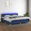 Image de Sommier À Lattes De Lit Et Matelas Et Led Bleu 200x200 Cm Tissu Vidaxl