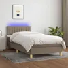Image de vidaXL Sommier à Lattes de Lit avec Matelas et LED Lit Rembourré Lit Simple Lit Adulte de Chambre à Coucher Intérieur 3133849