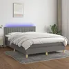 Image de Sommier À Lattes De Lit Et Matelas Et Led Gris Foncé 140x190 Cm Vidaxl