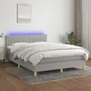 Image de Sommier À Lattes De Lit Et Matelas Et Led Gris Clair 140x200 Cm Vidaxl