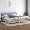 Image de Sommier À Lattes De Lit Matelas Led Gris Clair 200x200 Cm Tissu Vidaxl