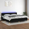 Image de Sommier À Lattes De Lit Et Matelas Et Led Noir 200x200 Cm Tissu Vidaxl