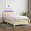 Image de Sommier    Lattes De Lit Avec Matelas Led Cr ¨me 90x190 Cm Tissu Vidaxl