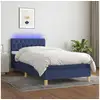 Image de Clicnbuy - lits & cadres de lit - sommier tapissier avec matelas et led bleu 90x190 cm tissu