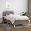 Image de Sommier À Lattes De Lit Avec Matelas Led Taupe 100x200 Cm Tissu Vidaxl
