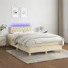 Image de Sommier À Lattes De Lit Avec Matelas Led Crème 120x200 Cm Tissu Vidaxl
