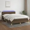 Image de Sommier À Lattes De Lit Matelas Et Led Marron Foncé 140x190 Cm Vidaxl