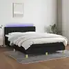 Image de Sommier À Lattes De Lit Avec Matelas Led Noir 140x200 Cm Tissu Vidaxl