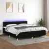 Image de Sommier À Lattes De Lit Avec Matelas Led Noir 180x200 Cm Tissu Vidaxl