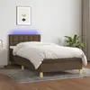 Image de Sommier À Lattes De Lit Et Matelas Et Led Marron Foncé 90x190cm Vidaxl