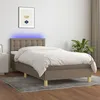 Image de Sommier À Lattes De Lit Avec Matelas Led Taupe 90x190 Cm Tissu Vidaxl