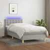 Image de Sommier À Lattes De Lit Avec Matelas Et Led Gris Clair 90x200cm Vidaxl