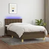 Image de Sommier À Lattes De Lit Matelas Et Led Marron Foncé 100x200cm Vidaxl