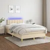 Image de Sommier À Lattes De Lit Avec Matelas Led Crème 120x200 Cm Tissu Vidaxl