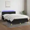 Image de Sommier À Lattes De Lit Avec Matelas Led Noir 140x200 Cm Tissu Vidaxl