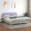 Image de Sommier À Lattes De Lit Et Matelas Et Led Gris Clair 180x200 Cm Vidaxl