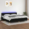 Image de Sommier À Lattes De Lit Et Matelas Et Led Noir 200x200 Cm Tissu Vidaxl