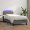 Image de Sommier À Lattes De Lit Et Matelas Et Led Gris 100x200 Cm Vidaxl
